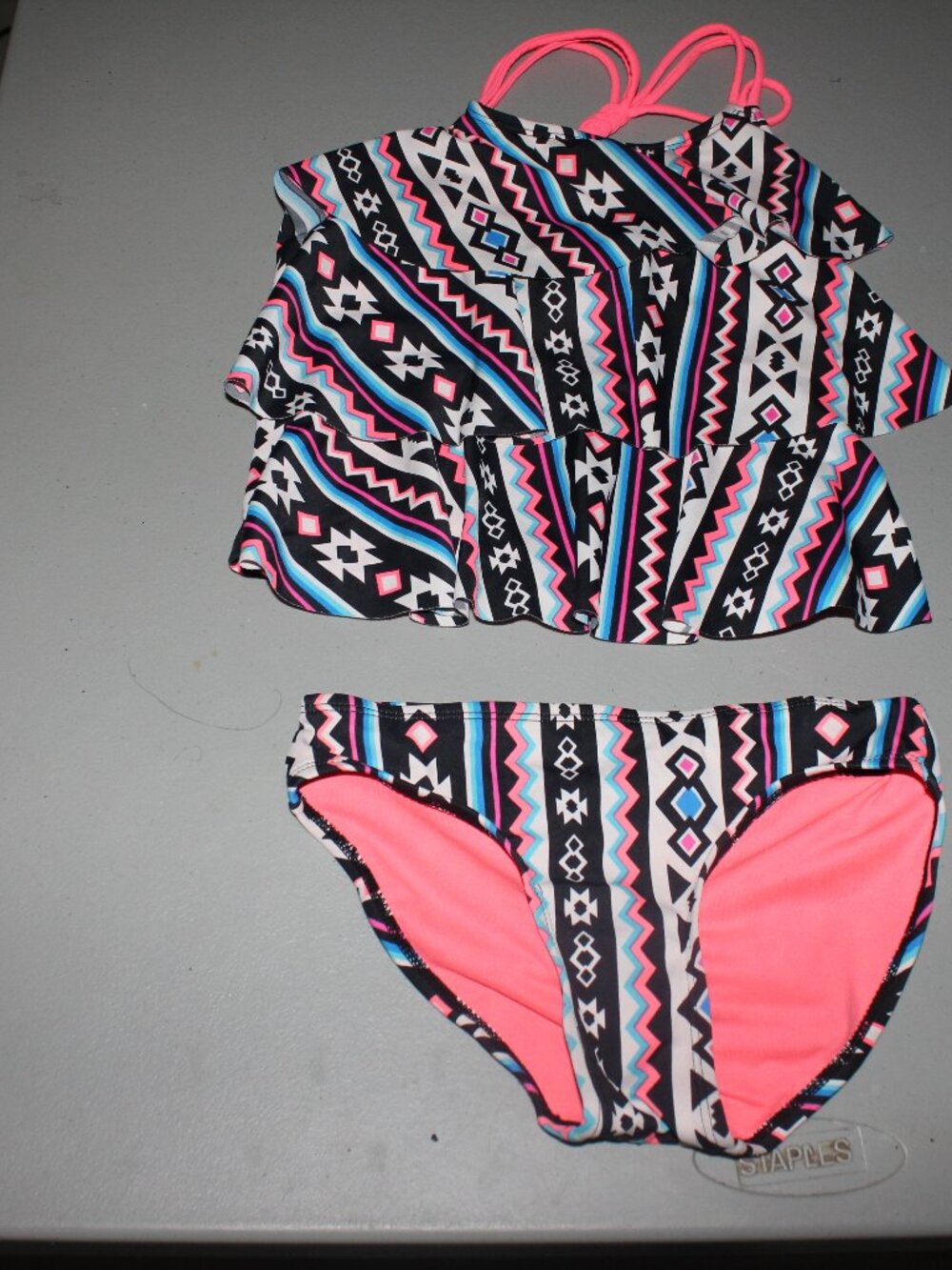 Multi Color 2 Pcs Justice Tankini Swimsuit Size 7
